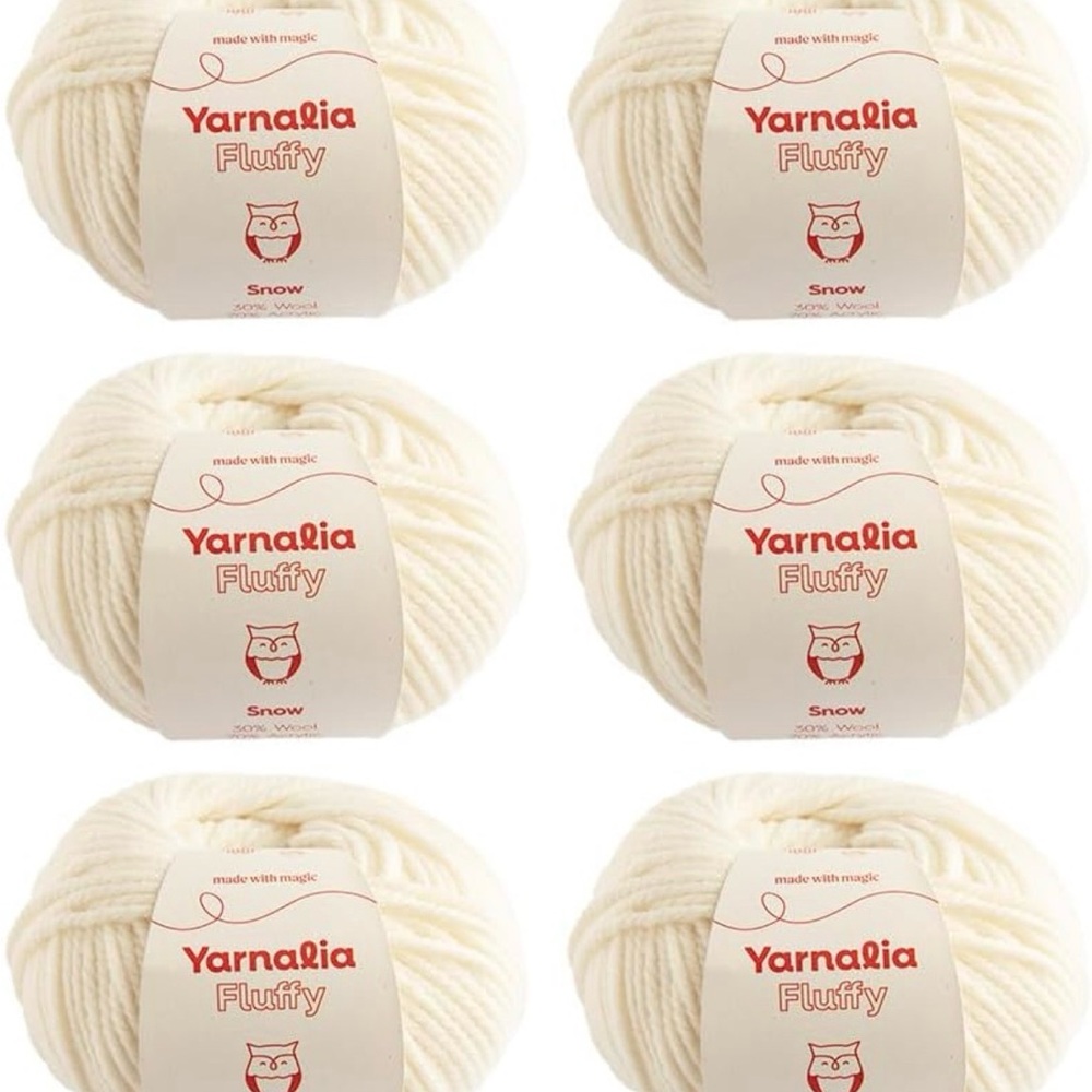 Fluffy Snow Yarn - Cream